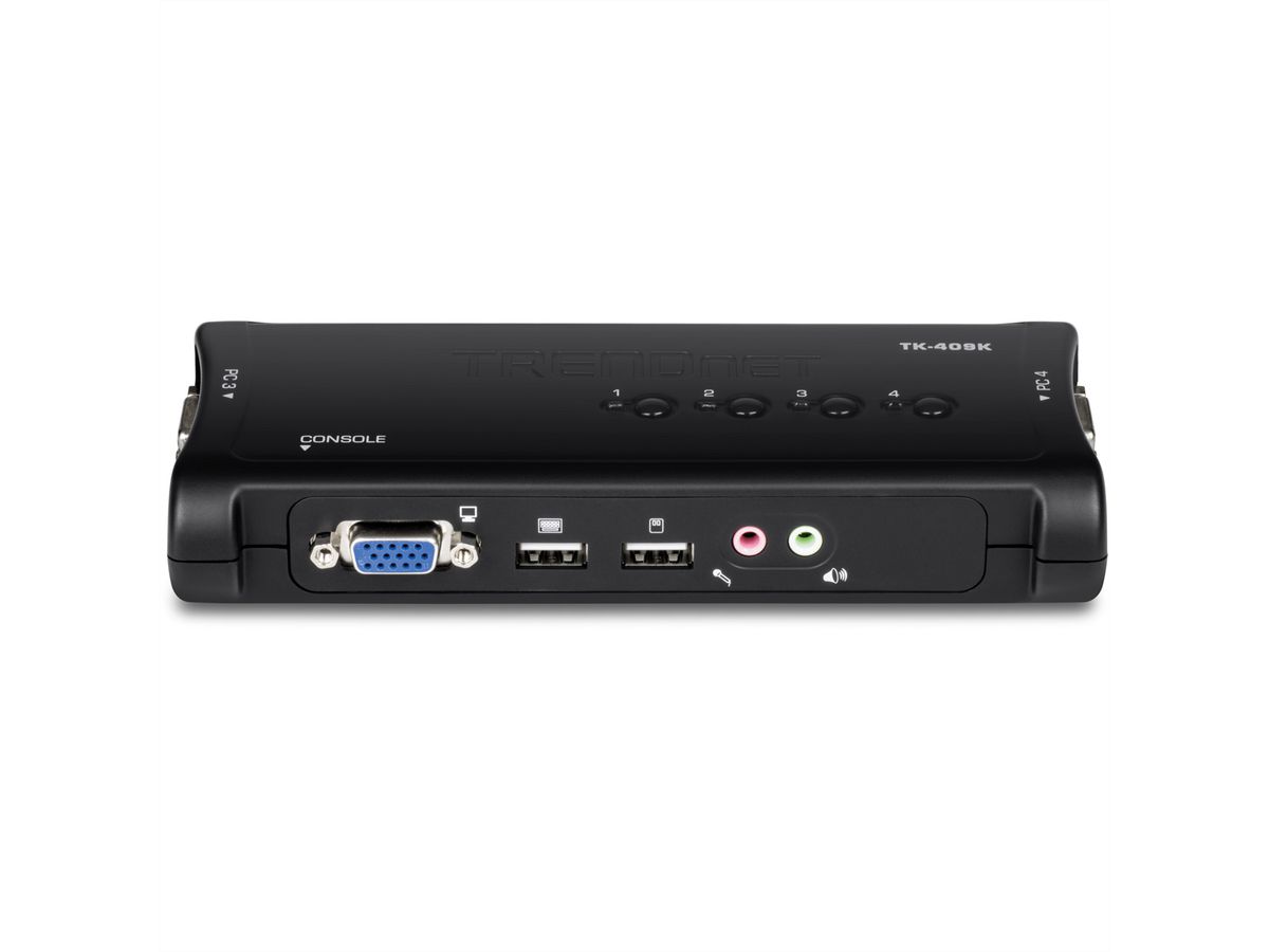 TRENDnet TK-409K KVM Switch 4-Port USB Kit mit Audio