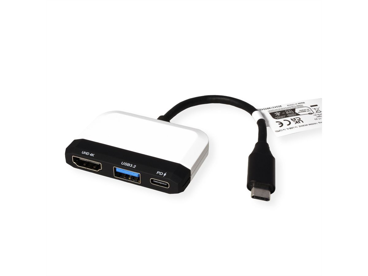 VALUE Display Adapter USB Typ C - HDMI, USB 3.2 Gen 1 Typ A, Typ C PD