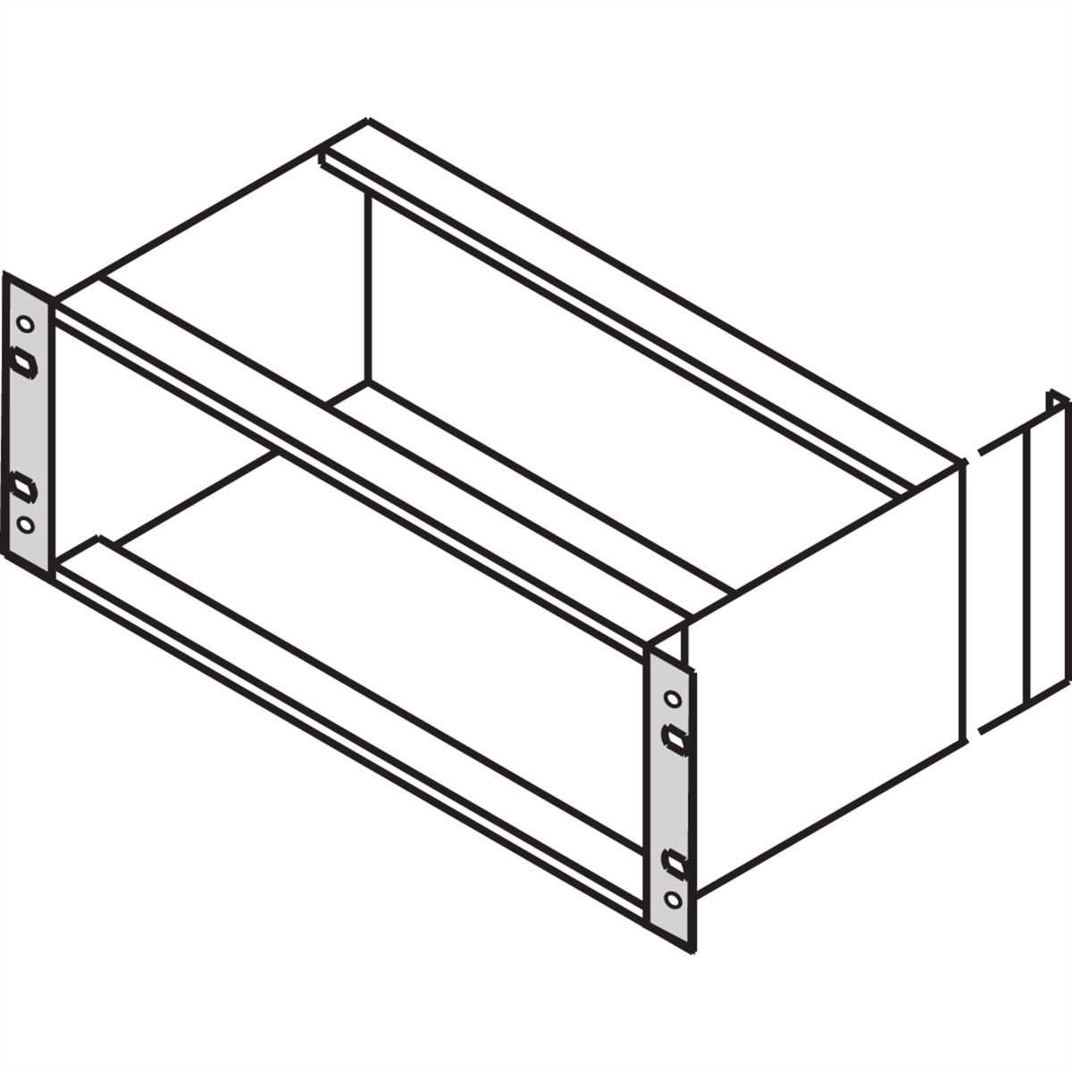SCHROFF 19"-Winkel Typ F mit / ohne Grifflöcher für Textildichtung - 19"WINKEL 4HE M.GR. 2STK
