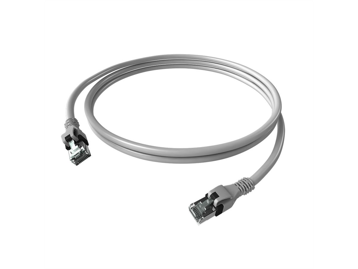 EasyLan DualBoot PushPull IP20 Patchkabel, Kat.6A (Class EA), S/FTP, grau, 0,5 m