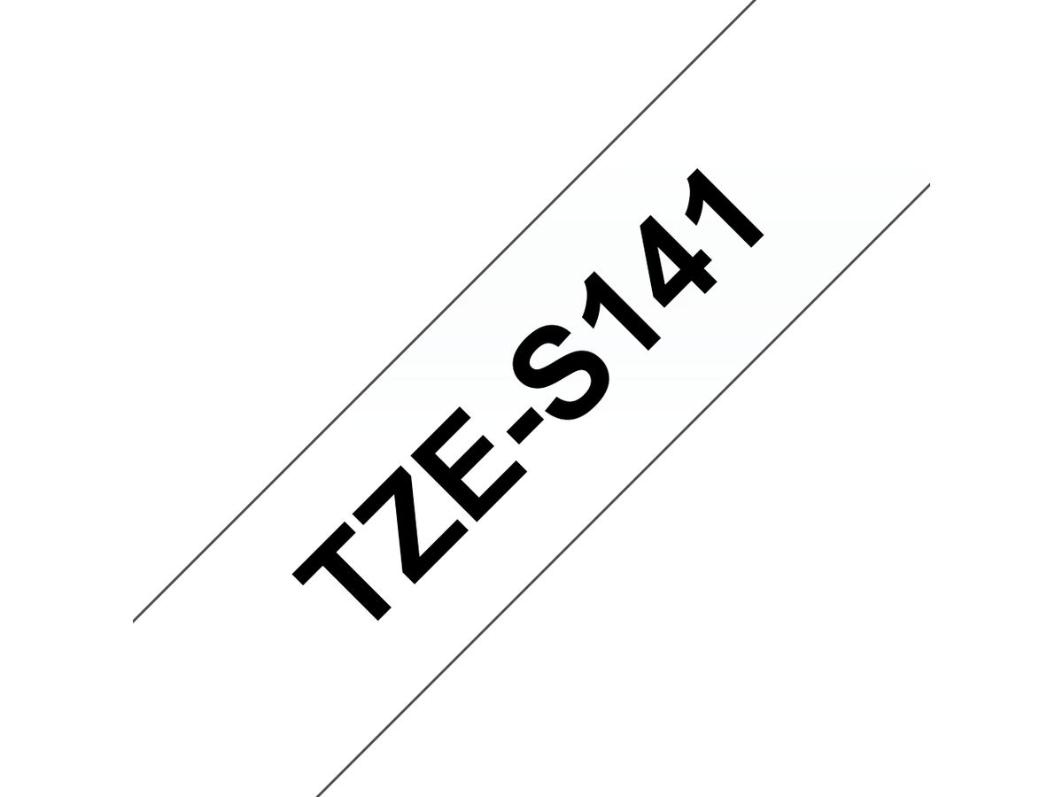 Brother Pro Tape TZe-S141 Schriftband – schwarz auf transparent