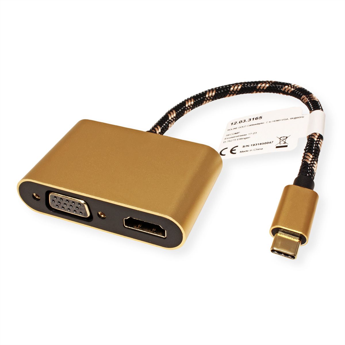 ROLINE GOLD Display Adapter USB Typ C - VGA + HDMI