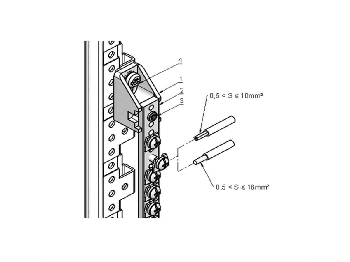 SCHROFF EARTHING RAIL 2000MM-133PTS