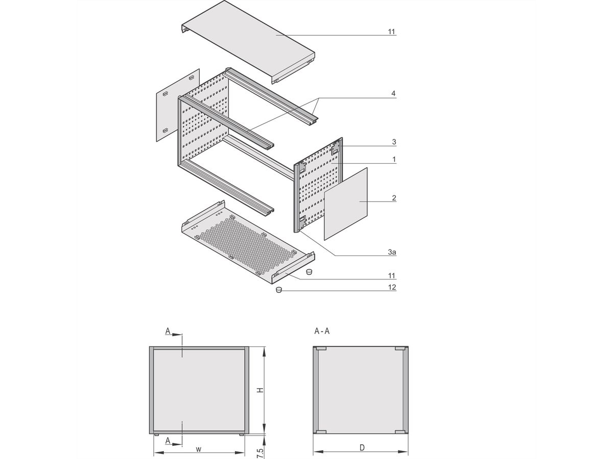 SCHROFF ratiopacPRO Gehäuse - RATIOP.PRO FB 3HE 84TE 495T