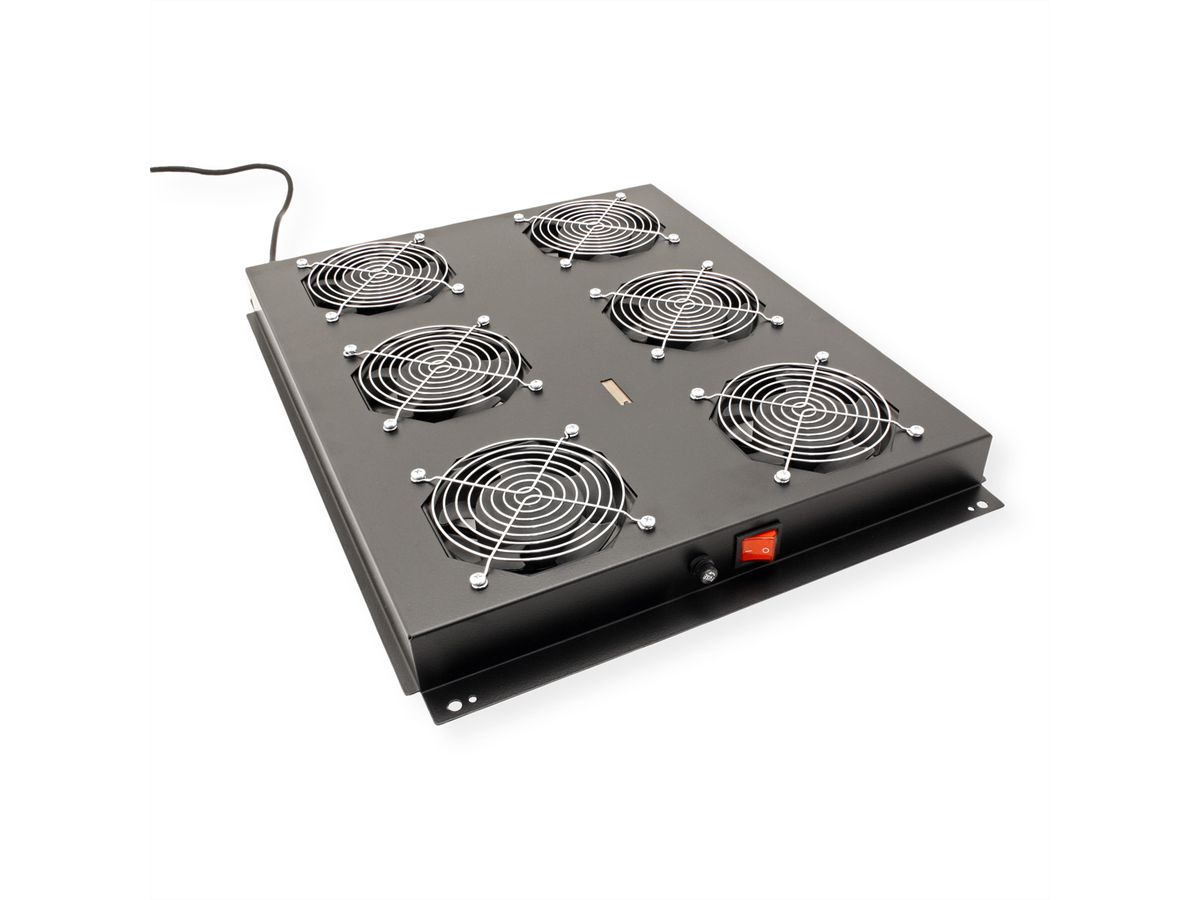 ROLINE 19-Zoll Dachlüftereinheit 6 Lüfter, ON/OFF für Serverschrank der PRO Serie schwarz