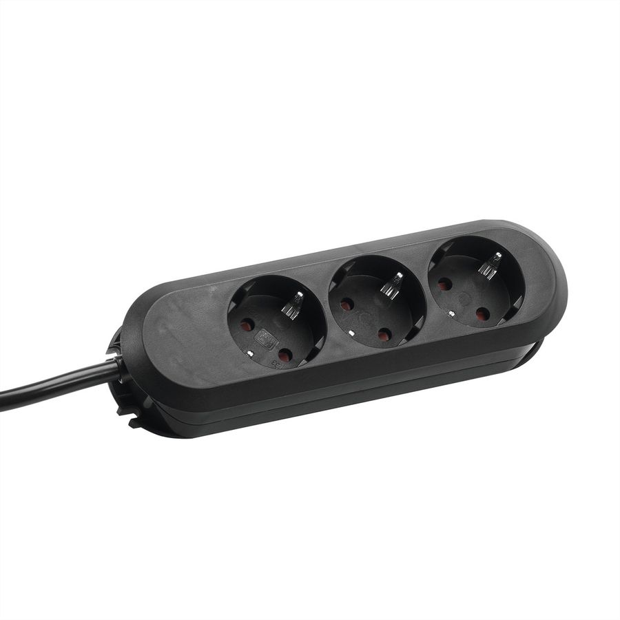 BACHMANN SMART Steckdosenleiste 3x Schutzkontakt, geschraubt, schwarz, 5 m