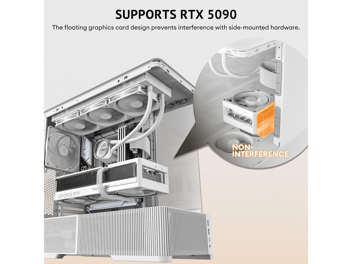 ANTEC Constellation C6 Curve Air White PC Gehäuse ATX Midi Tower, weiß