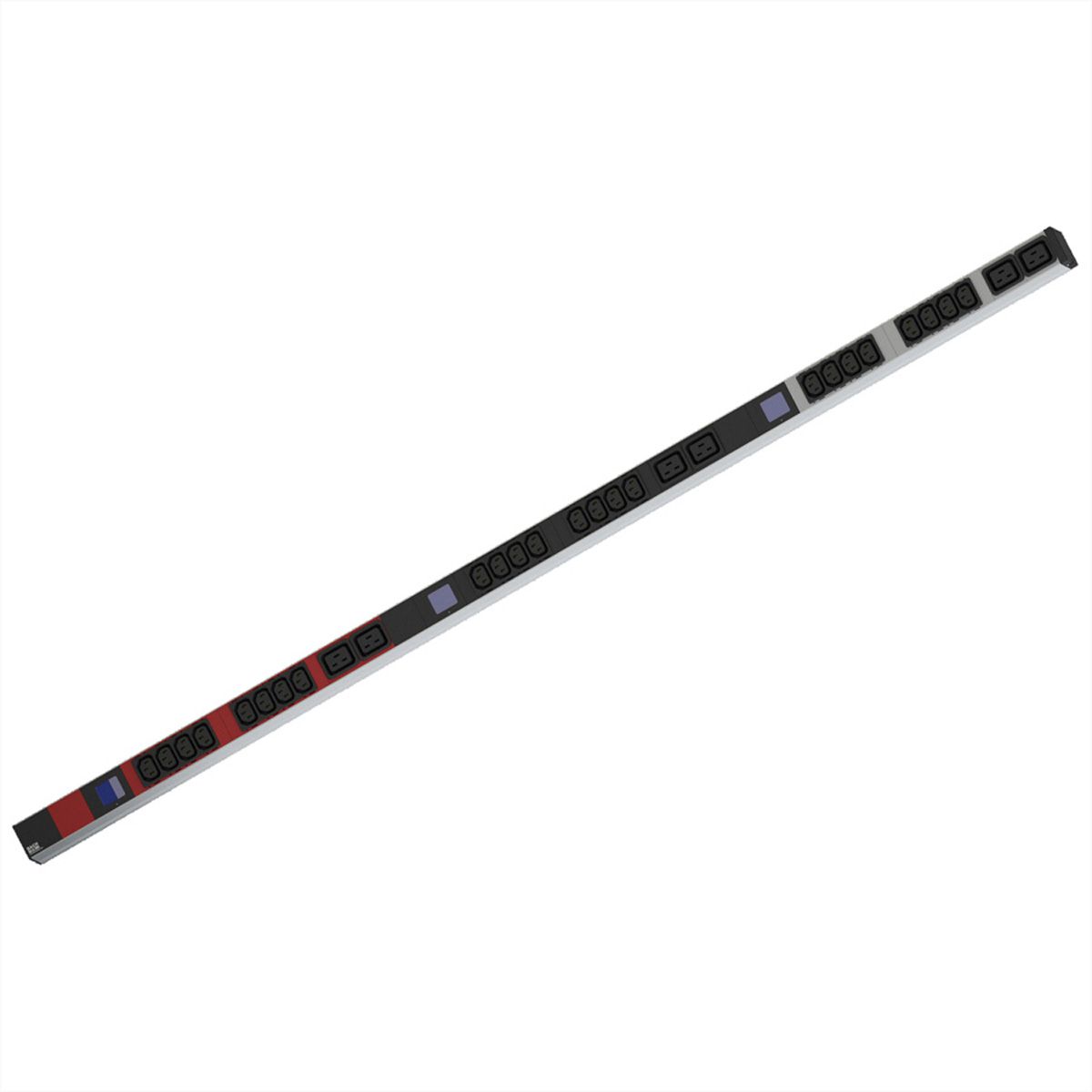 BACHMANN BN0500 19" PDU 1HE 24xC13 6xC19, Leistungsmessung, Anschluss CEE 3x16A, rot