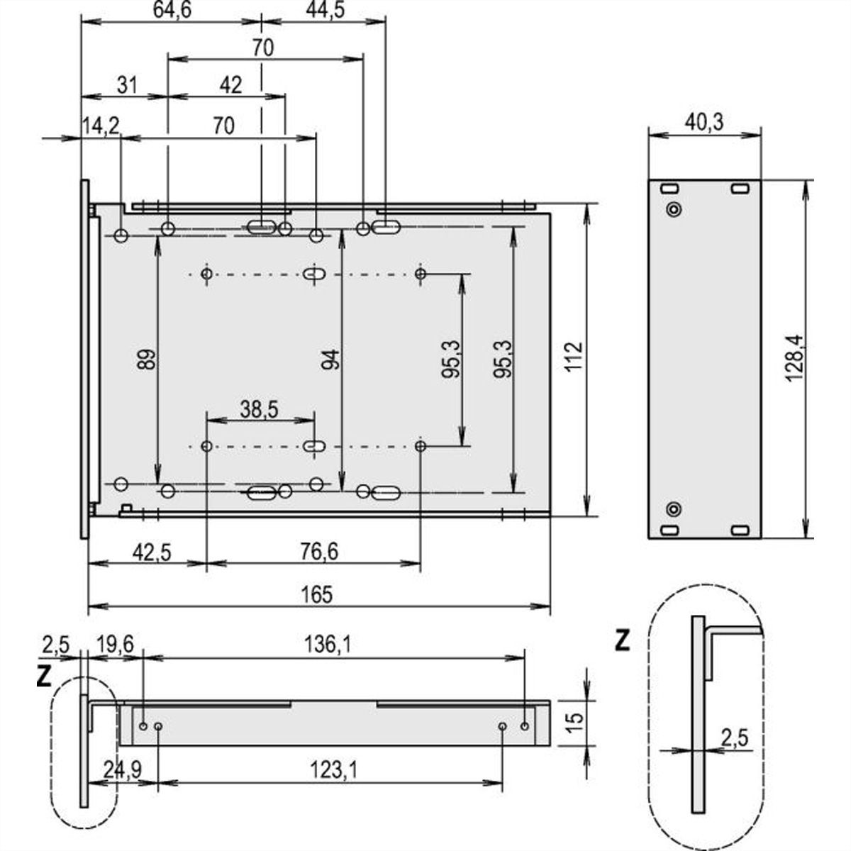 SCHROFF Laufwerkkassetten HD 1 x 3 1/2", 3 HE vertikal - LAUFWERKKASS.3HE 8TE 1X3,5"