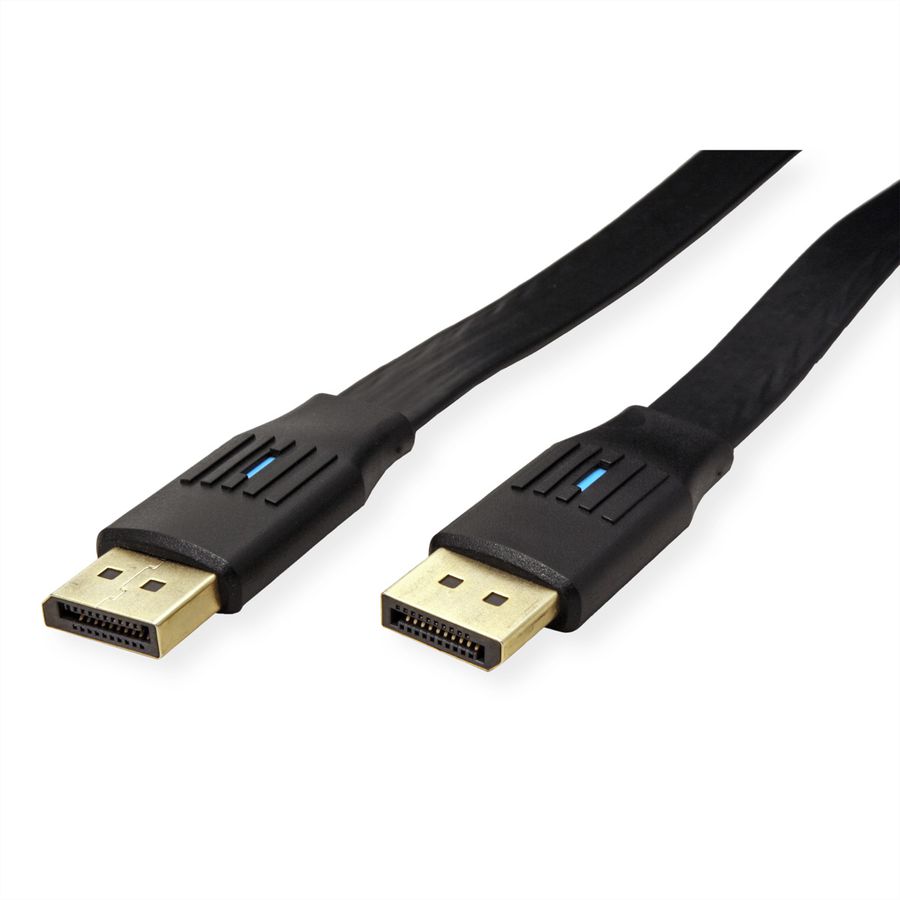 VALUE DisplayPort Kabel, v1.4, flach, DP ST/ST, schwarz, 1 m