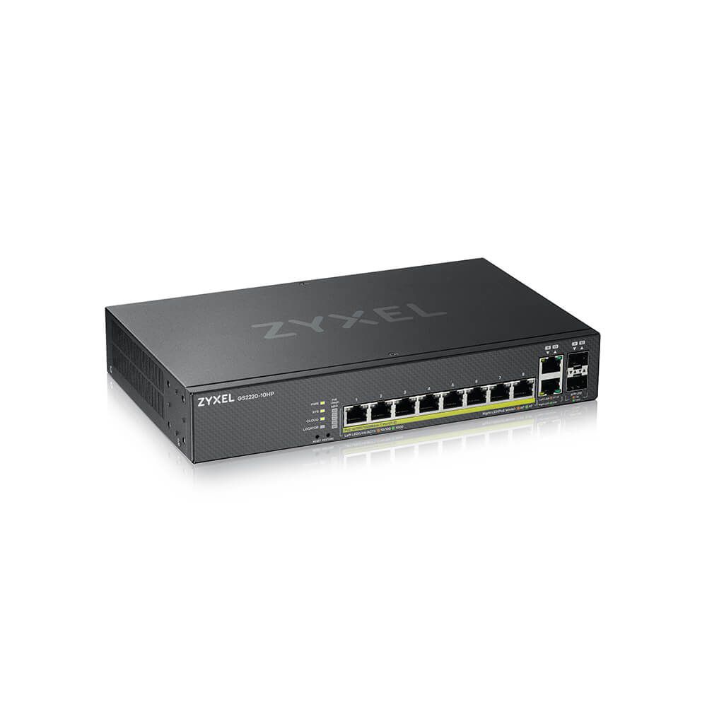 Zyxel GS2220-10HP-EU0101F Netzwerk-Switch Managed L2 Gigabit Ethernet (10/100/1000) Power over Ethernet (PoE) Schwarz