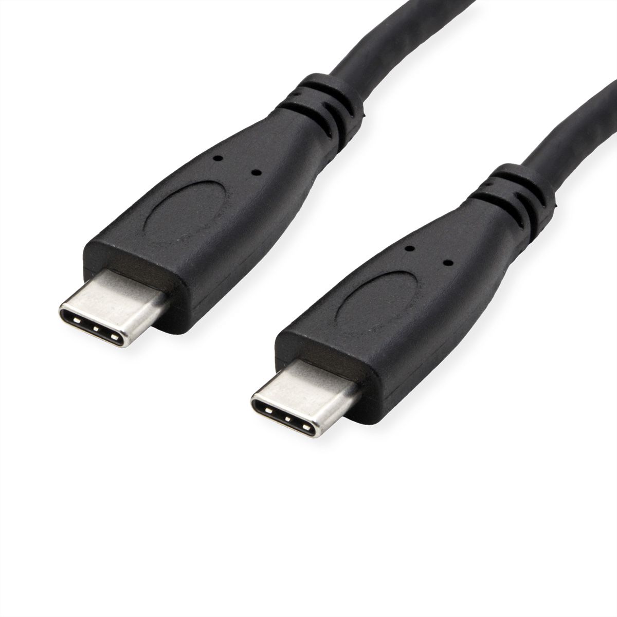 ROLINE USB 3.2 Gen 2 Kabel, USB C-C, ST/ST, 4K UHD-1, 10Gbit/s, Emark, 100W, schwarz, 0,5 m