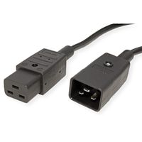 BACHMANN Netzkabel IEC320/C19-C20 16A/250V Kaltgeräteanschluss, schwarz, 0,5 m