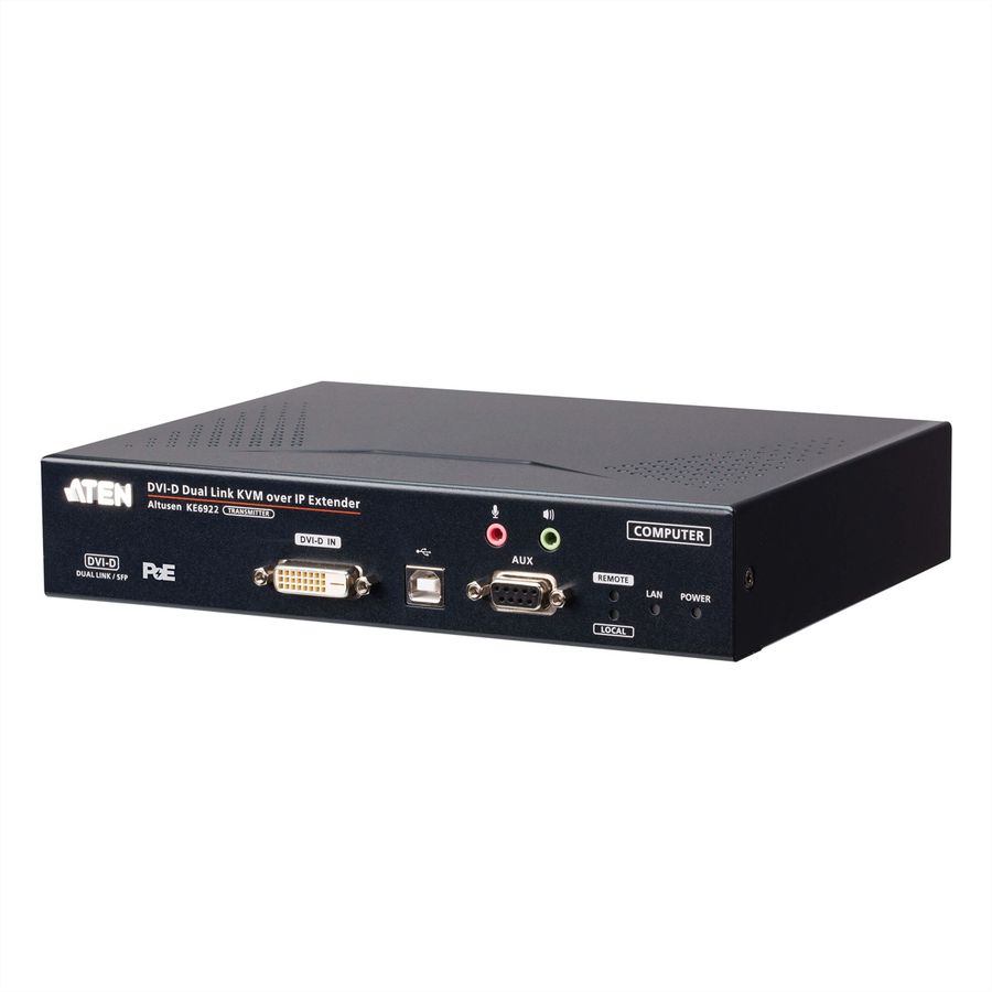 ATEN KE6922T 2K DVI-D Dual Link KVM Over IP Sender mit SFP und PoE