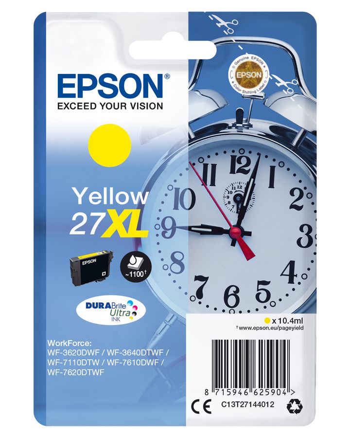 Epson Singlepack Yellow 27XL DURABrite Ultra Ink