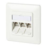 METZ CONNECT C6Amodul 3 Port 180°M UP-Dose, reinweiß RAL9010