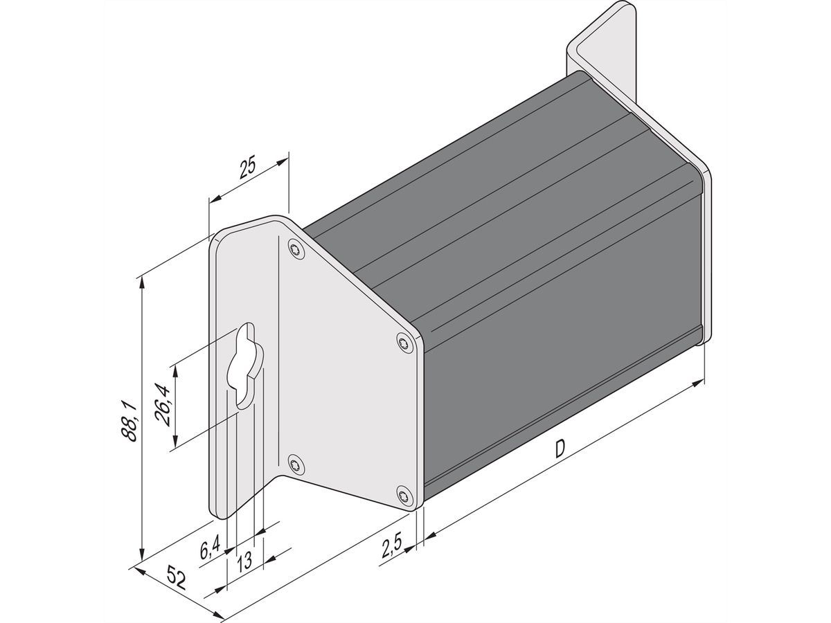 SCHROFF TUBUS TRAP.100T WANDB.B SW