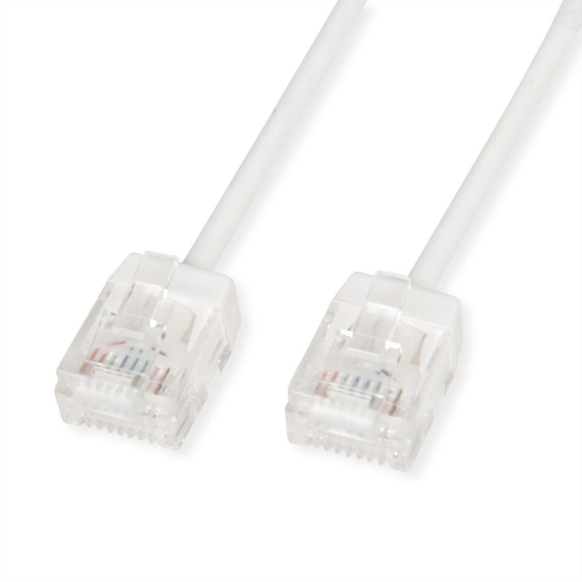 ROLINE UTP DataCenter Patchkabel Cat.6A (Class EA), LSOH, slim, extra kurzer Stecker, weiß, 2 m