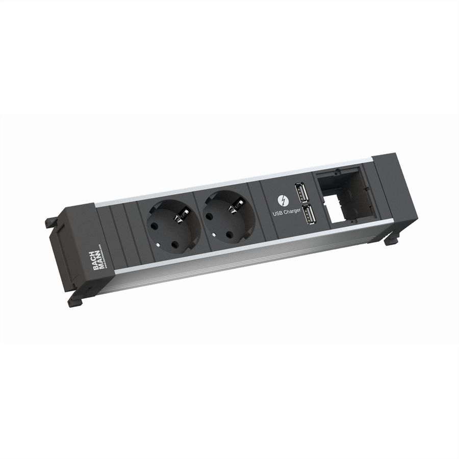 BACHMANN POWER FRAME Medium 2x Schutzkontakt 1x USB Charger 1x ABD