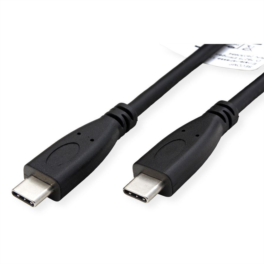 ROLINE RM USB 3.2 Gen 2 Kabel, USB C-C, ST/ST, 4K UHD-1, 10Gbit/s, Emark, 100W, schwarz, 0,5 m