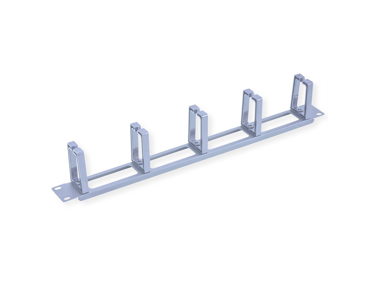 VALUE 19"-Frontplatte, 5 Kabelösen Typ C, Kabeldurchführung, grau