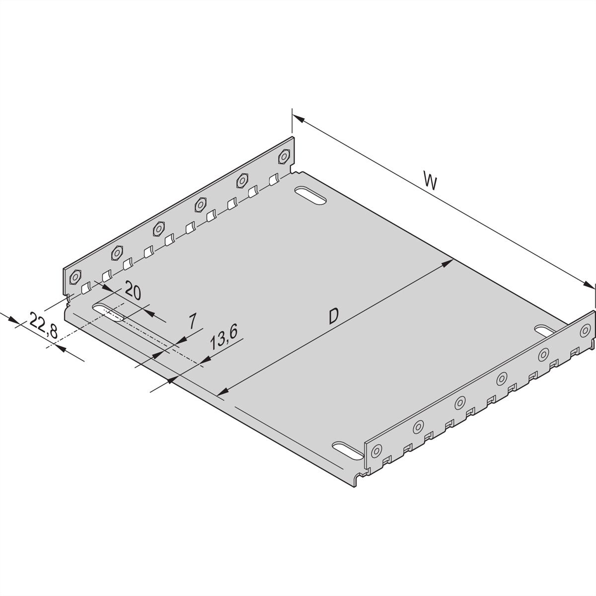 SCHROFF Montageplatte für Abdeckbleche - MONTAGEPLATTE 63TE 220T