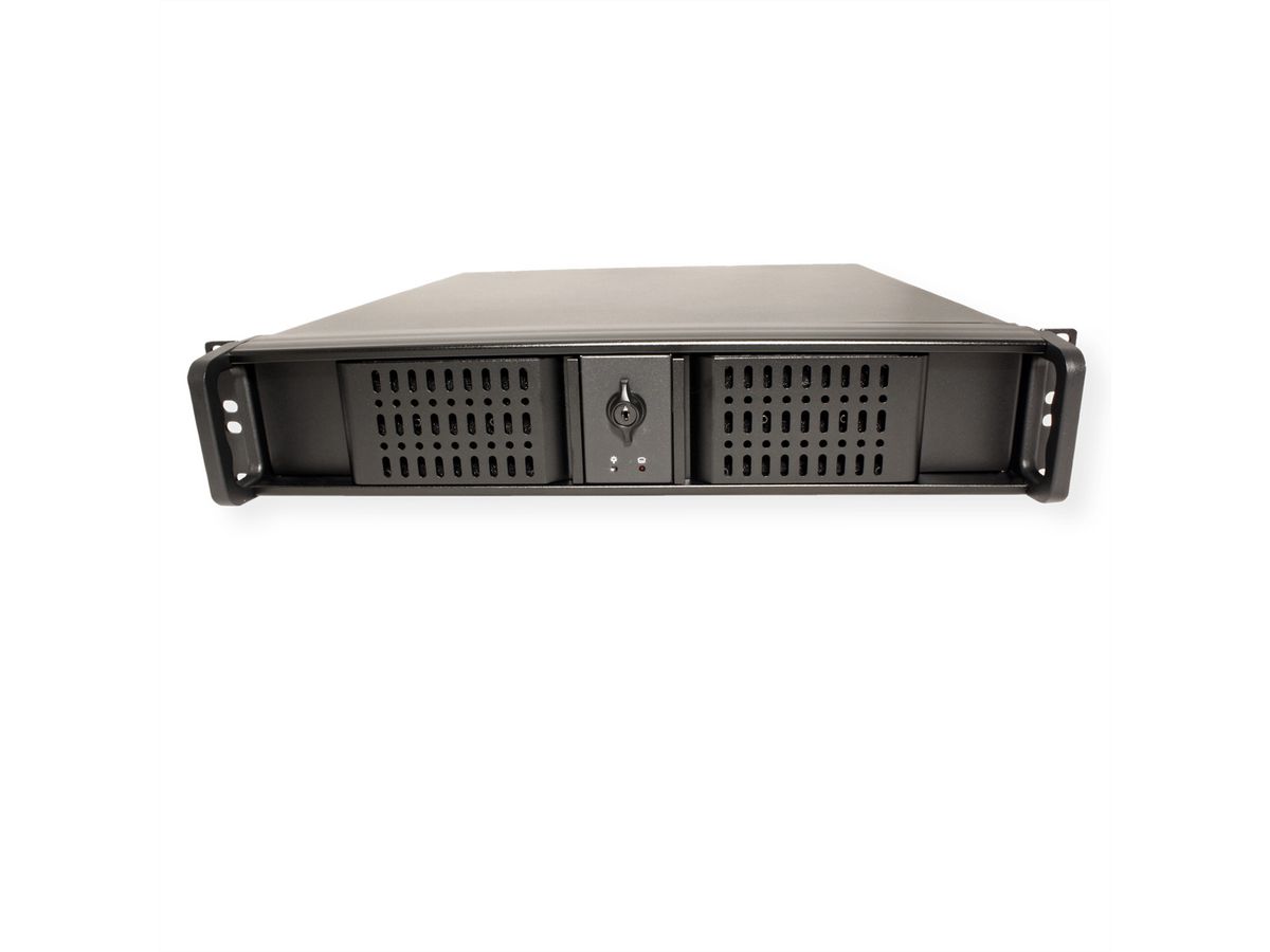19" Servergehäuse, 2HE, kurz, schwarz