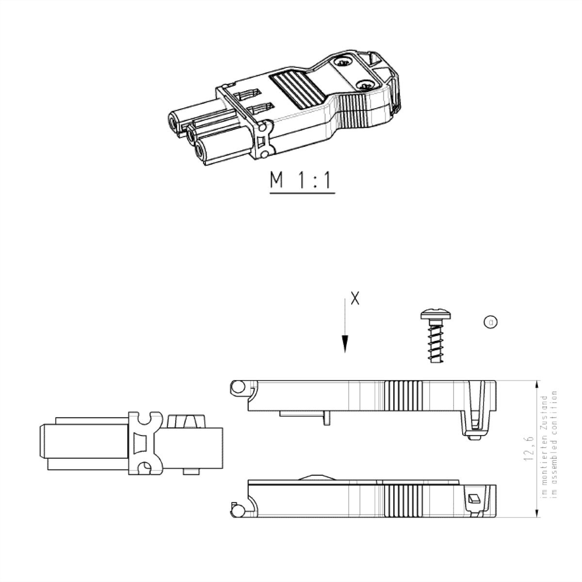BACHMANN Gerätekupplung GST18/3 weiss