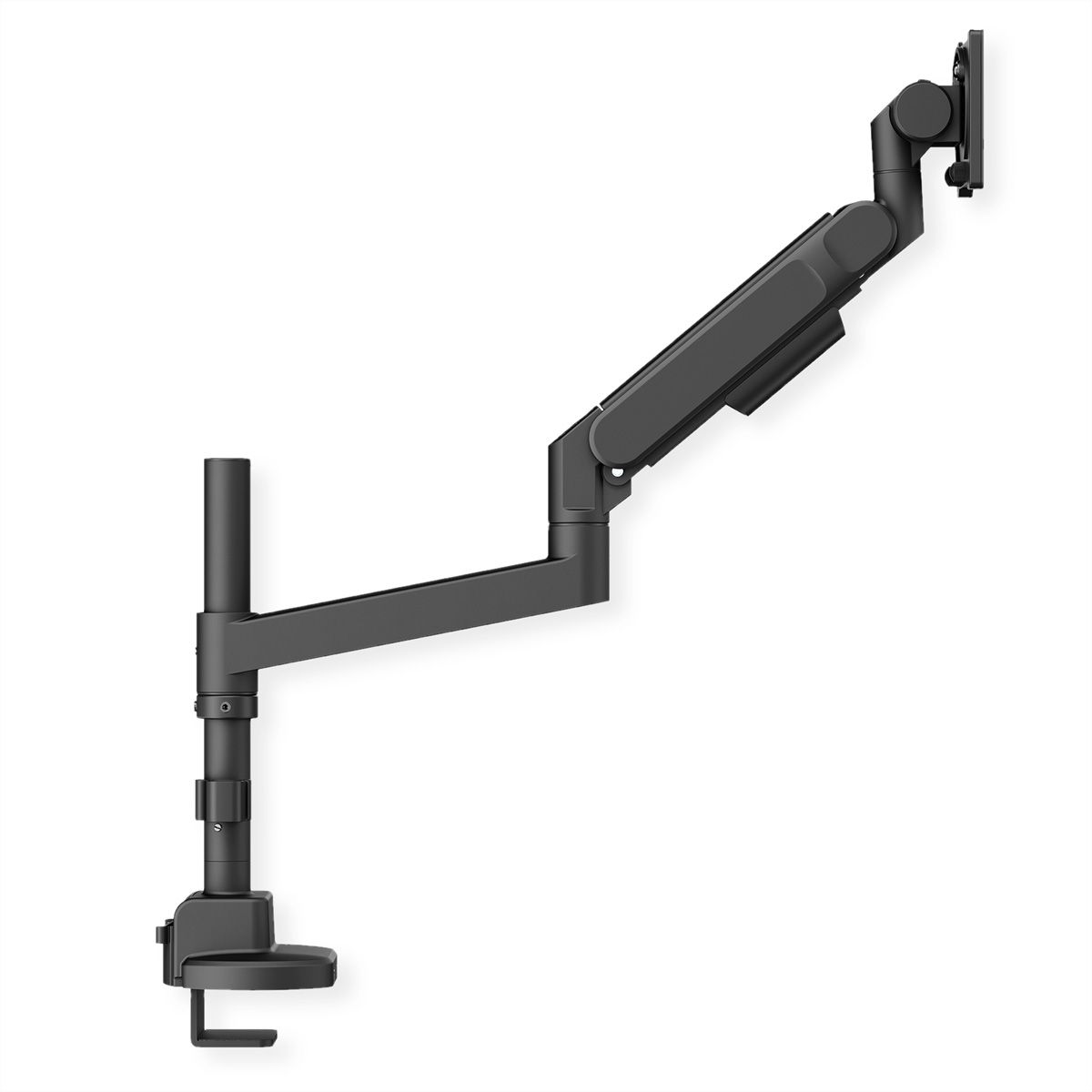 ROLINE Schwerlast-LCD-Arm, Trägerstange, 4 Gelenke, Tischmontage, bis 27 kg, schwarz