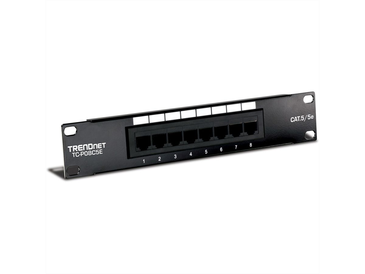 TRENDnet TC-P08C5E 10" Patch Panel, 8-Port Cat. 5e Unshielded