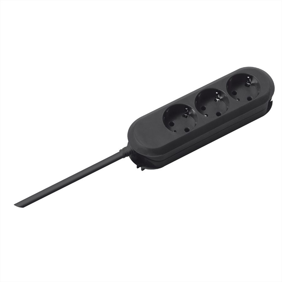 BACHMANN SMART Steckdosenleiste 3x Schutzkontakt, geschraubt, schwarz, 3 m