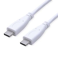 VALUE USB 3.2 Gen 2 Kabel, USB C-C, ST/ST, 4K UHD-1, 10Gbit/s, Emark, 100W, weiß, 0,5 m