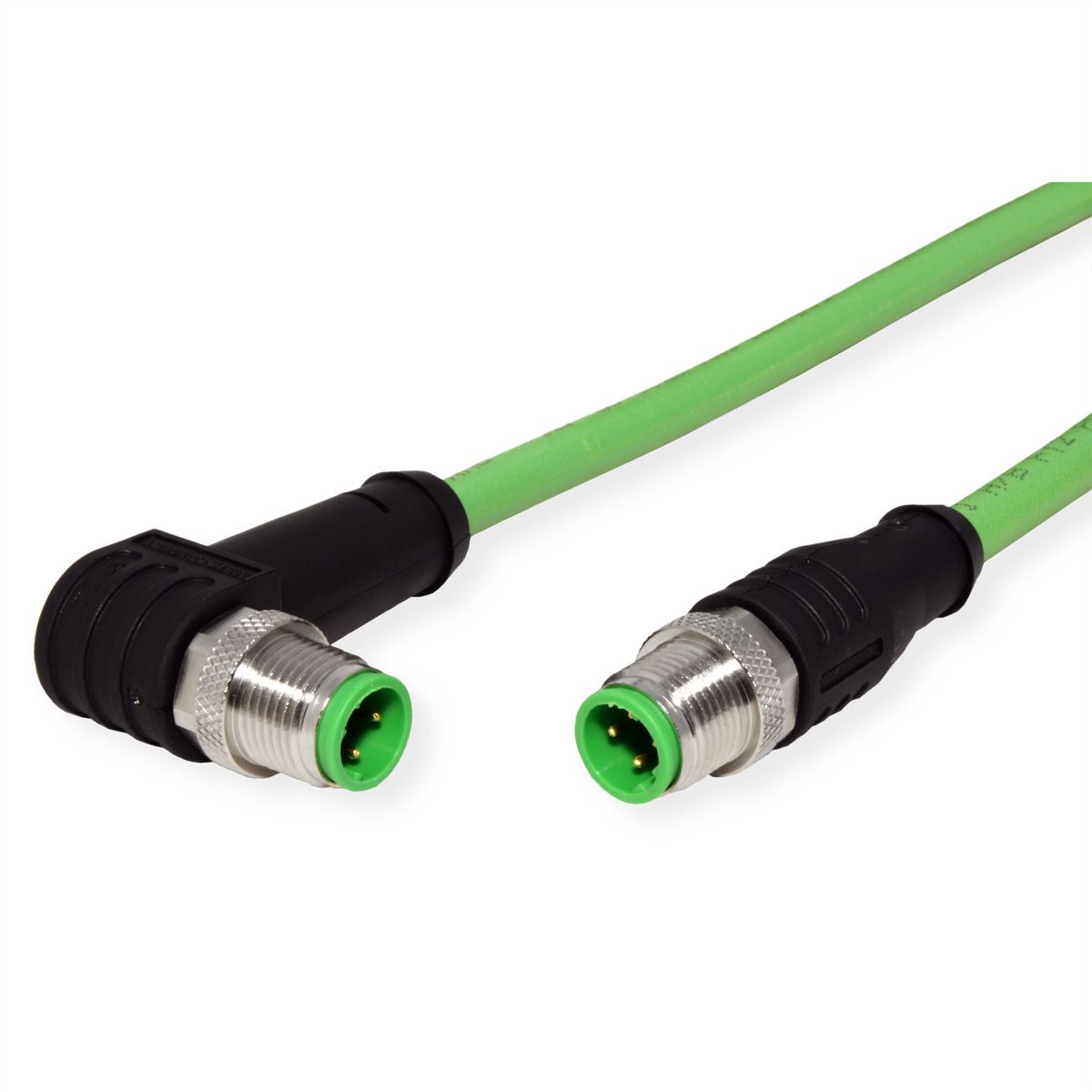 METZ CONNECT Verbindungsleitung M12 ST-M12 ST, 4-pol D-kodiert, gewinkelt-gerade, 1 m