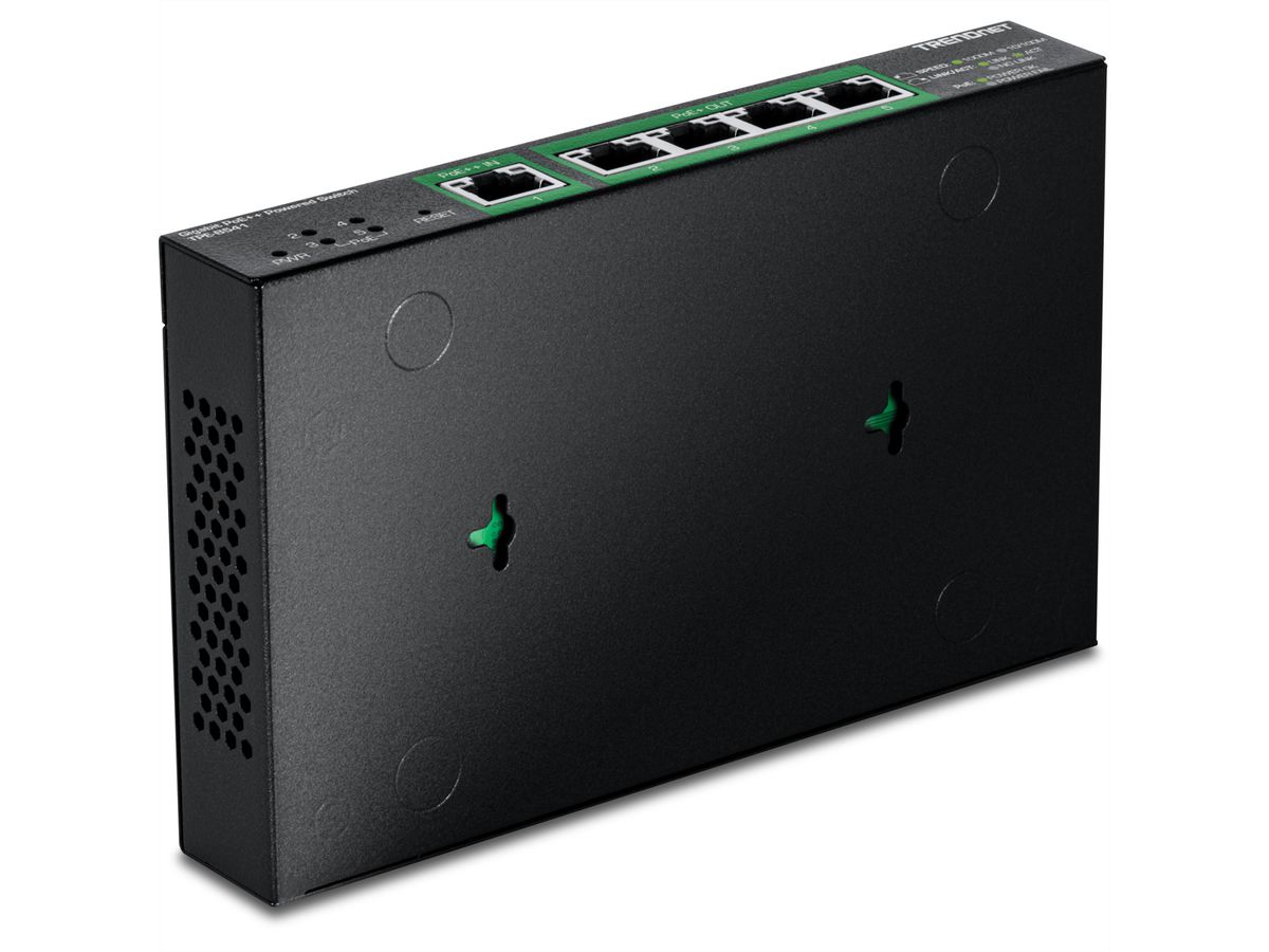 TRENDnet TPE-B541 Gigabit PoE++ Powered  5-Port Managed Switch PoE Passthrough