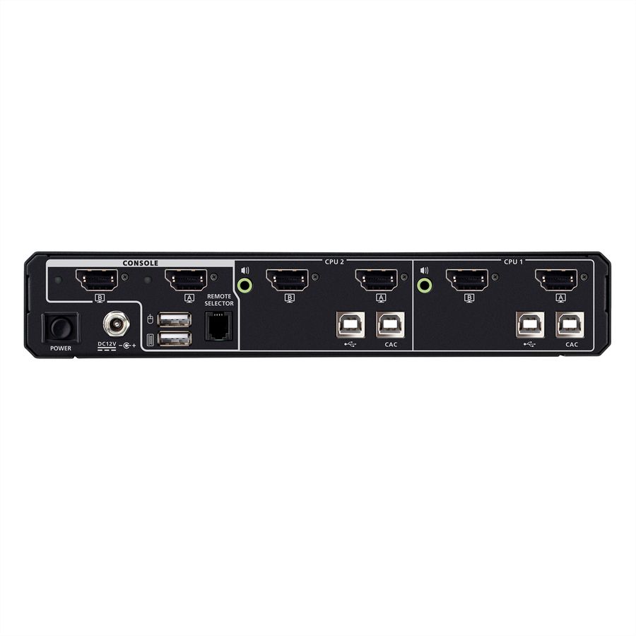 ATEN CS1142DPH4C 2-Port USB 5K DP/HDMI, Dual Bildschirm Universal Secure KVM Switch mit Cardreader