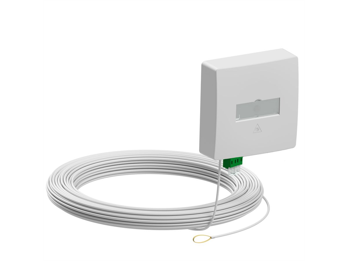 d.center® Gf-TA 42, vorkonfektioniert & terminiert, bestückt mit 1x LCD/APC Kupplung & LC/APC-Duplex-Kabel, 50 m