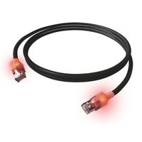 EasyLan DualBoot LED Patchkabel RJ45 S/FTP Cat.6A (Class EA), mit saCon Stecker, LSOH, schwarz, 1,5 m