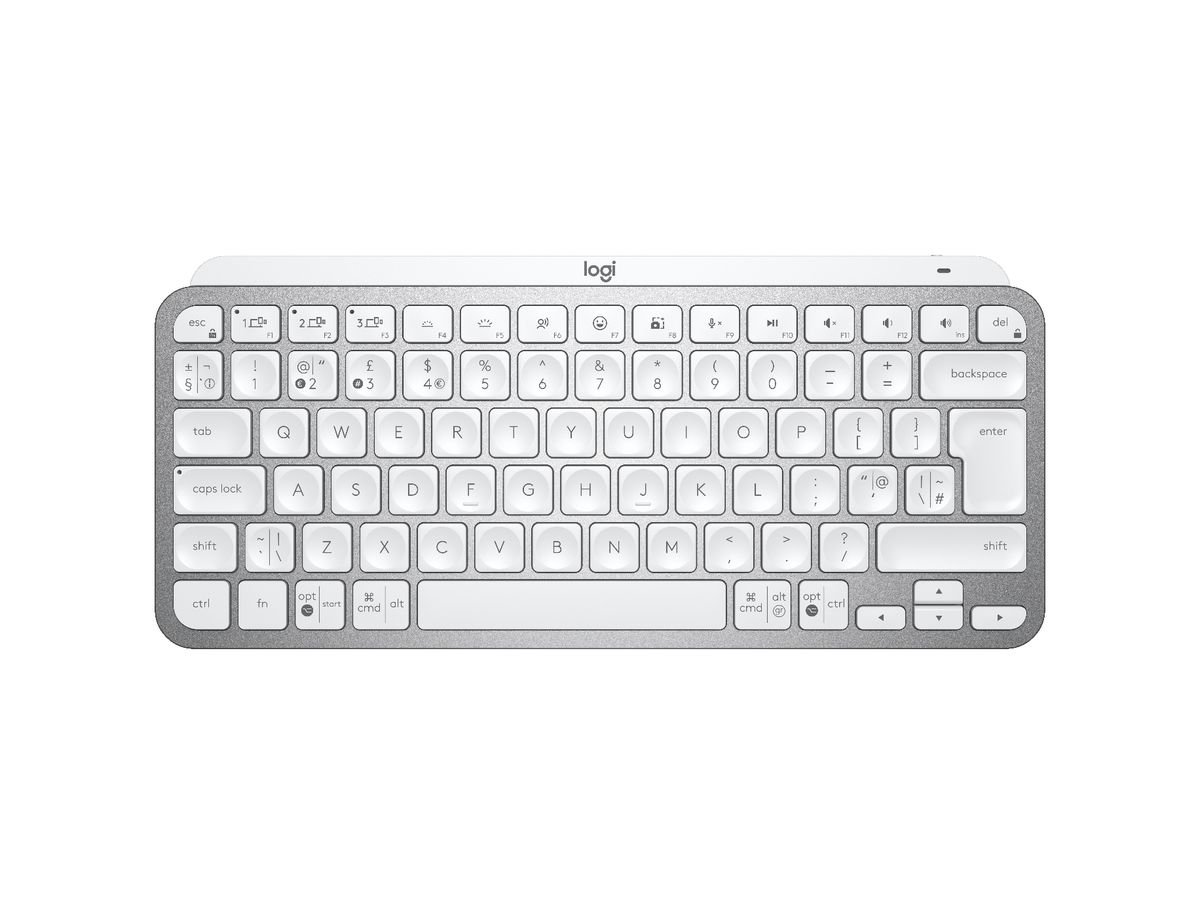 Logitech MX Keys Mini Minimalist Wireless Illuminated Keyboard Tastatur RF Wireless + Bluetooth QWERTY Englisch Grau