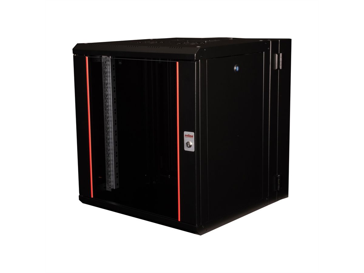ROLINE 19-Zoll Wandgehäuse Pro 12 HE, 600x600 BxT zweiteilig schwenkbar schwarz