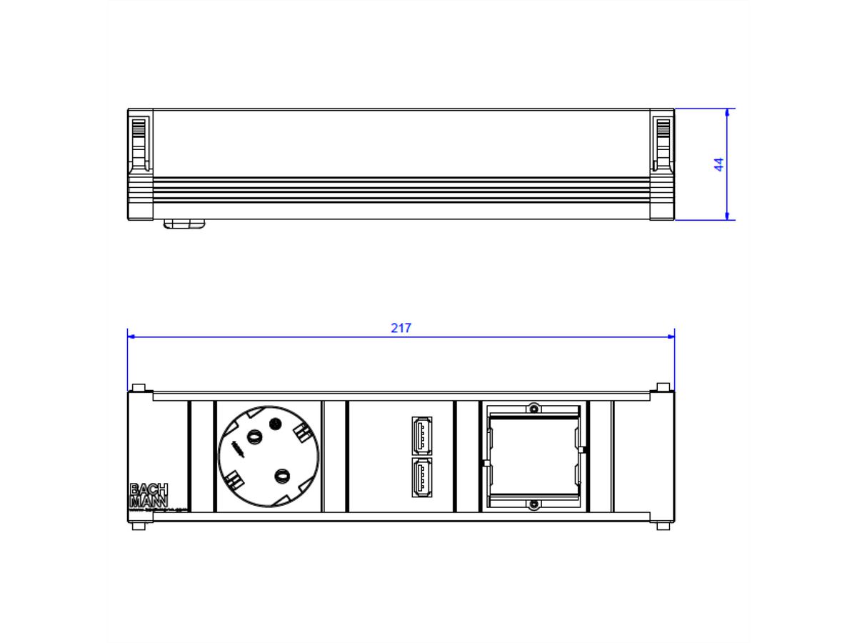 BACHMANN CONI Small 1x Schutzkontakt 1x USB Charger 1x ABD