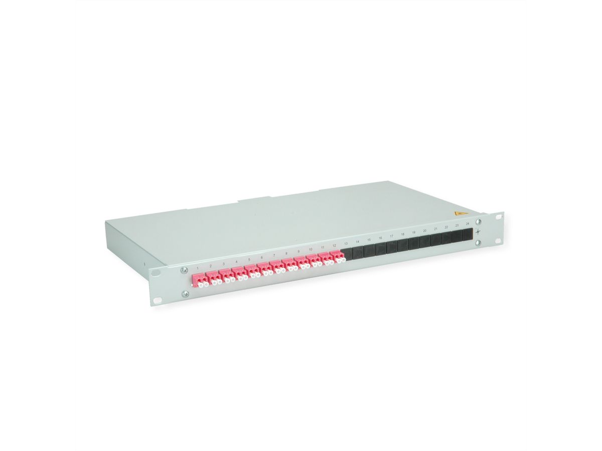 TELEGÄRTNER BASIS eco LWL-Panel mit Kupplungen, 12x LC Duplex, violett, OM4
