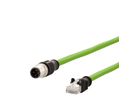 METZ CONNECT Verbindungsleitung M12 ST-RJ45 ST, 4-polig D-kodiert RJ45, 1 m