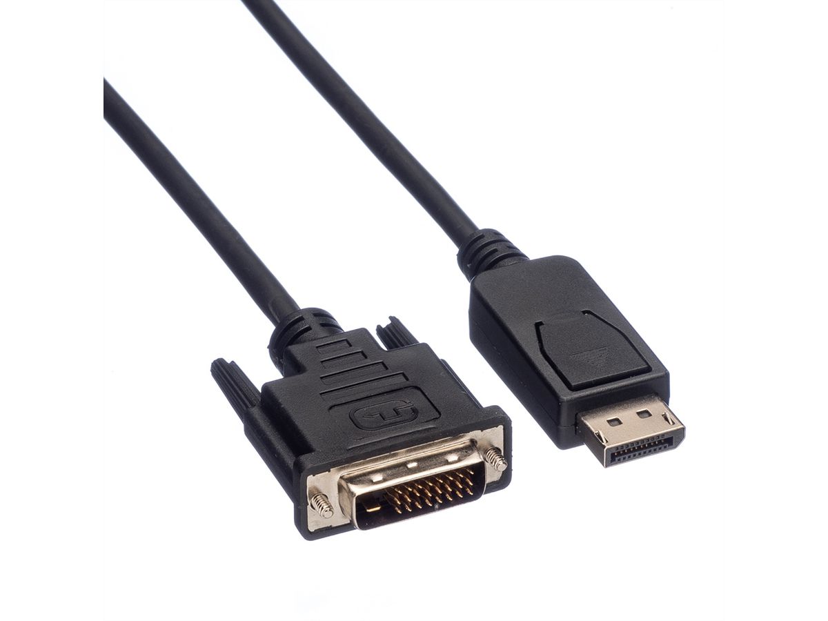 VALUE DisplayPort Kabel DP ST - DVI (24+1) ST, LSOH, schwarz, 3 m