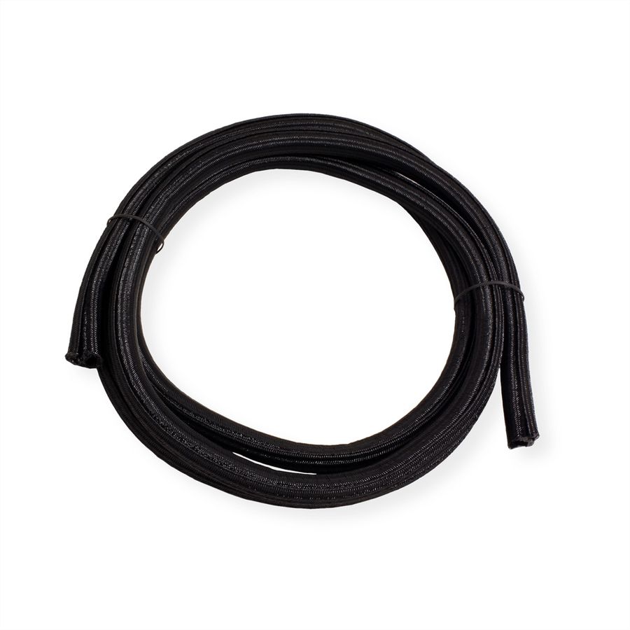 ROLINE PVC Gewebeschlauch für Kabelbündelung, selbst-schliessend, schwarz, 2,5 m