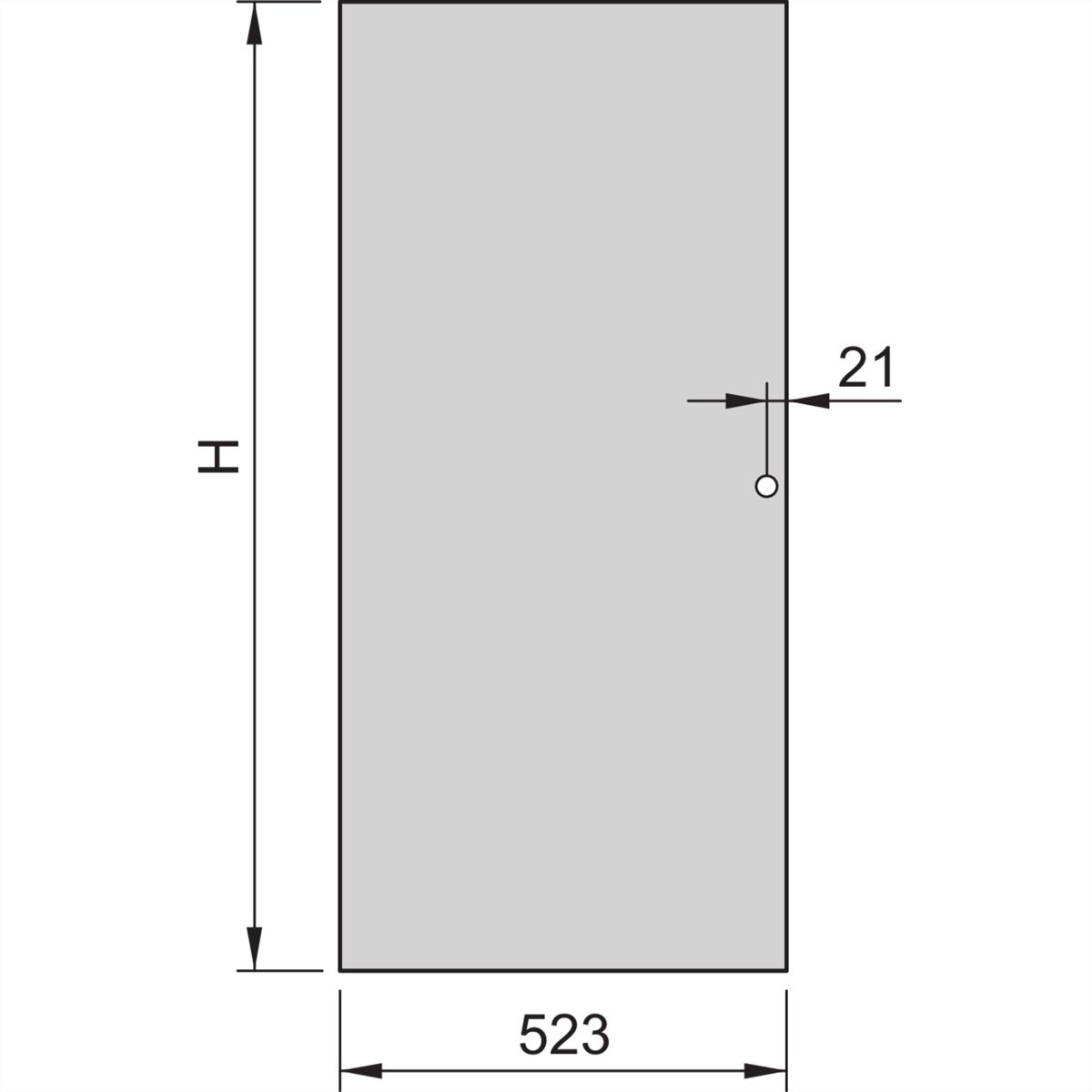 SCHROFF Stahltür, 120°-Öffnungswinkel - TUER STAHLBLECH 29HE 600B