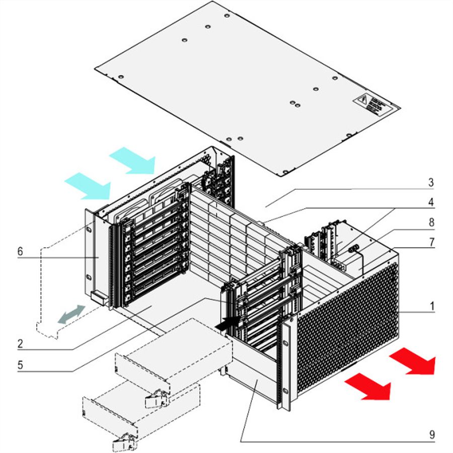 SCHROFF 4 HE, 8 Slot, mit Rear I/O, für 19"-Netzgerät - BGTR 4HE 275T 8SL CPCI 19"