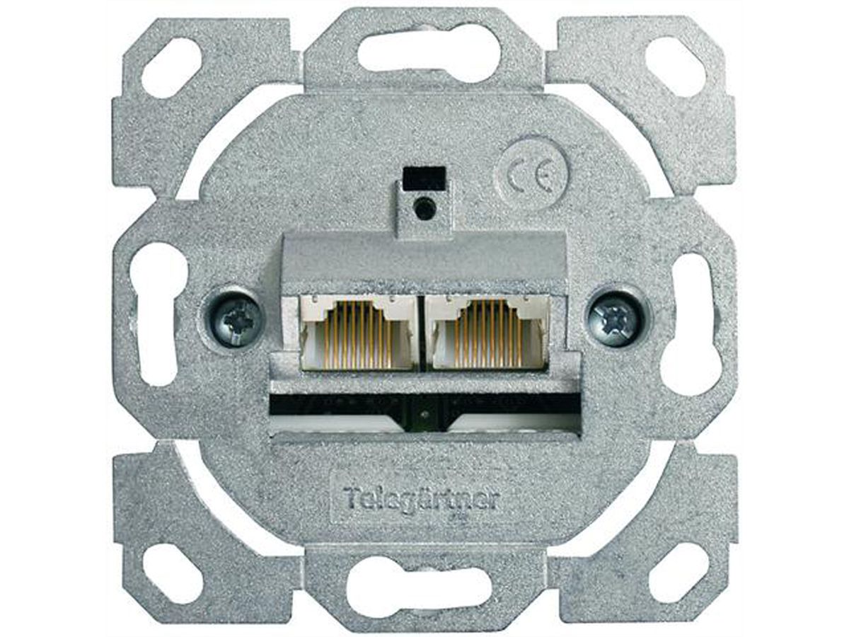 TELEGÄRTNER Dose AMJ45 ohne Zentralplatte, 2x RJ-45 Kat.6 (Class E)