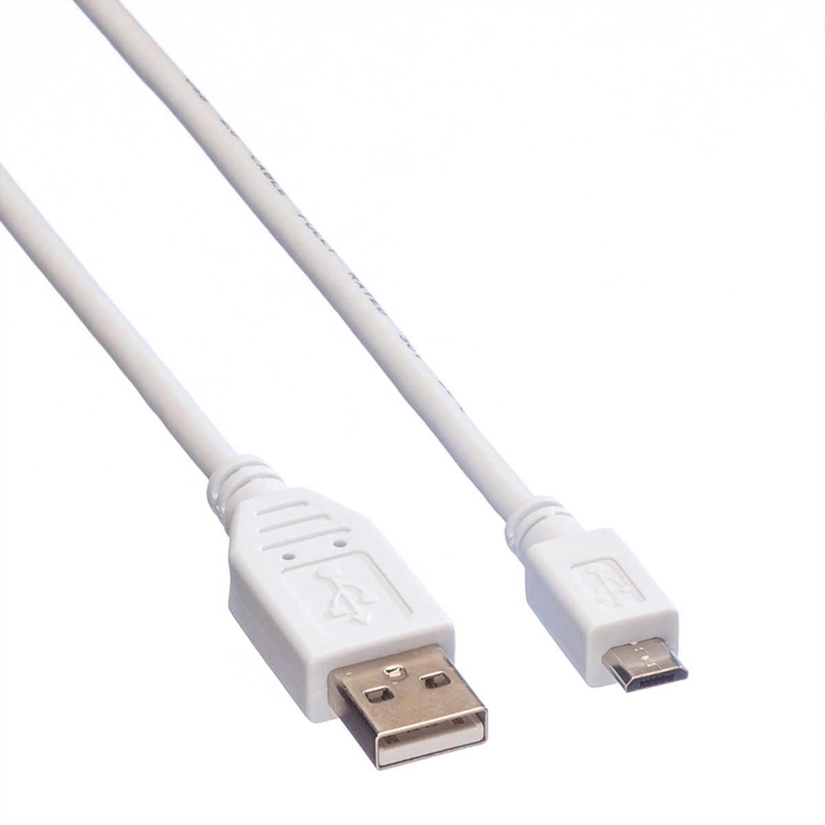 VALUE USB 2.0 Kabel, USB A ST - Micro USB B ST, weiß, 0,15 m