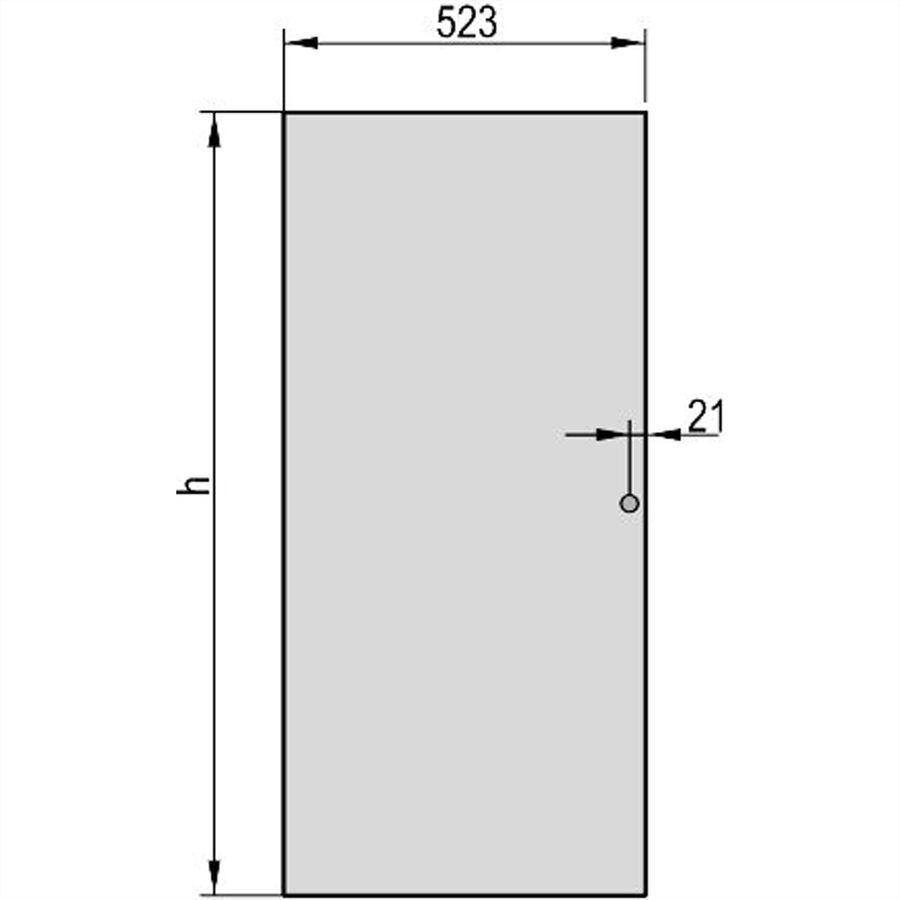 SCHROFF Stahltür, 120°-Öffnungswinkel - TUER STAHLBLECH 29HE 600B