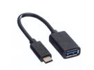 VALUE USB 3.2 Gen 1 Kabel, USB Typ C - A, ST/BU, OTG, schwarz, 0,15 m